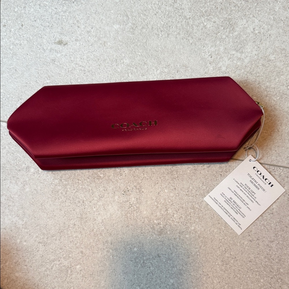 Coach Maroon Leather Pouch